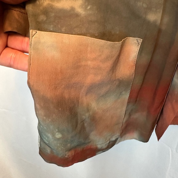 Hulda Bridgeman Size Large Wearable Art Handmade Silk Hand Dyed Pleated Cardigan - Picture 5 of 8